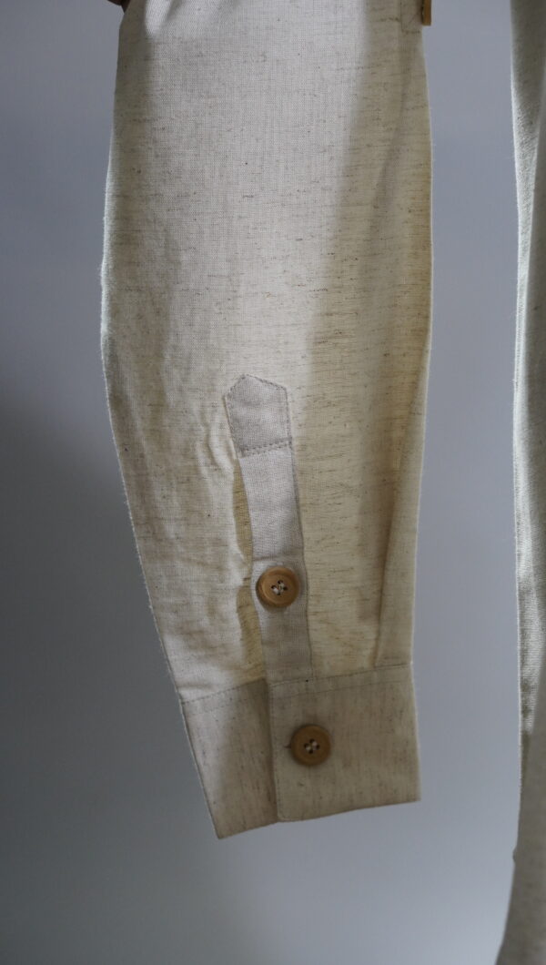 Natural Off-White Khaadi Short Kurta for Men with Wooden Buttons
