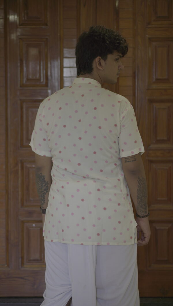 Pink Sunflower Print Angrakha Bagalbandi for Men