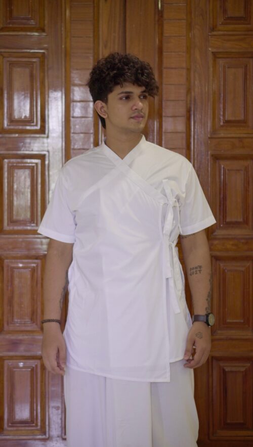White Cotton Angrakha Bagalbandi for Men