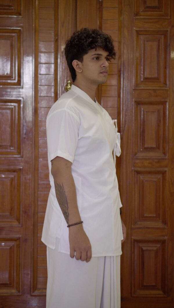 White Cotton Angrakha Bagalbandi for Men