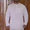 White Cotton Kurta for Men with Round Neck