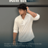 Solid White Premium Raymond Cotton Short Kurta for Men with Mandarin Collar