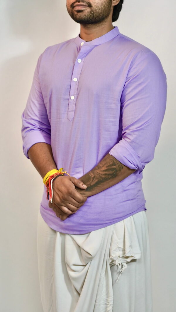 Lavender solid full sleeves kurta