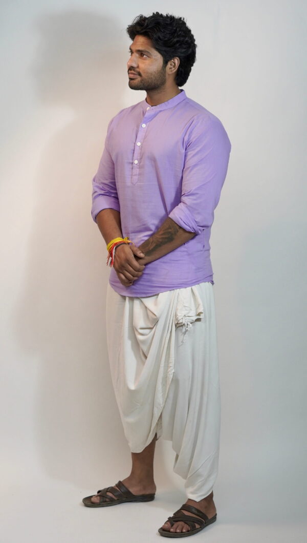 Lavender solid full sleeves kurta