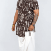 bagalbandi kurta (1) Brown Printed Angrakha Bagalbandi for Men