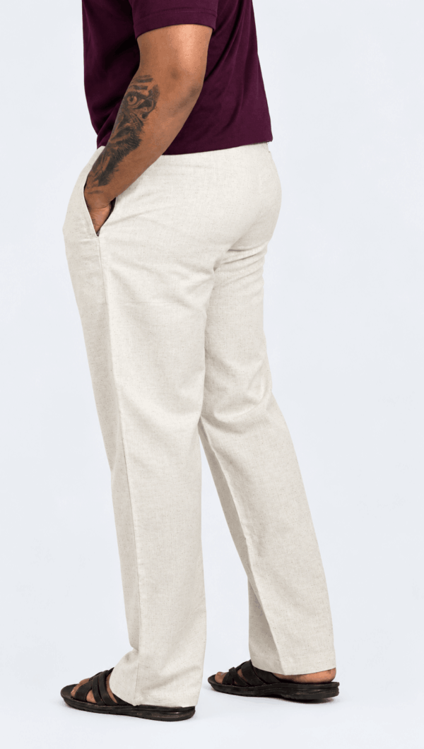 Off White Khaadi Lower Cotton Linen Fabric