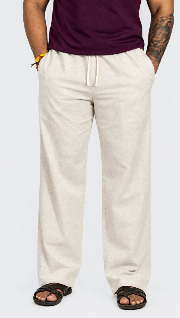 Off White Khaadi Lower Cotton Linen Fabric
