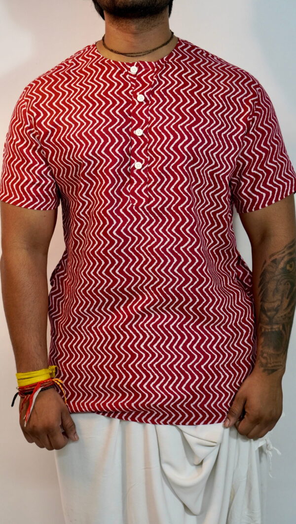 IMG_8661.JPG Bold & Breezy – Red Zigzag Cotton Kurta