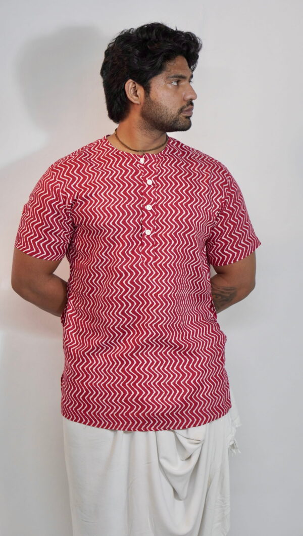 IMG_8663.JPG Bold & Breezy – Red Zigzag Cotton Kurta