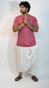 Teal Blue Elegance – Printed Cotton Kurta