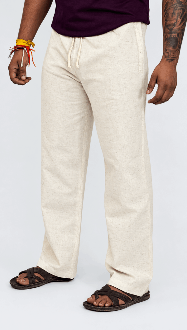Off White Khaadi Lower Cotton Linen Fabric